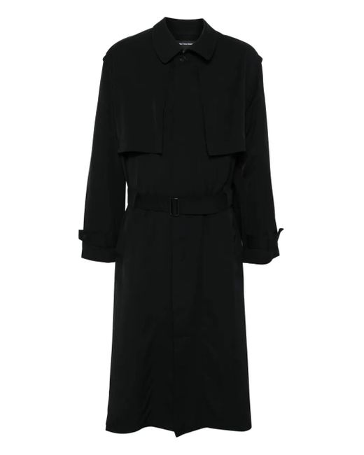 Y-3 Black Twill Trench Coat for men