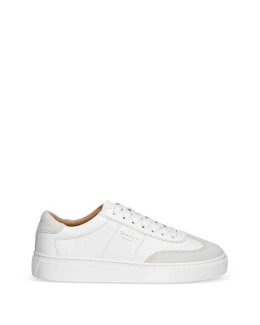 Gant White Panelled Sneakers for men
