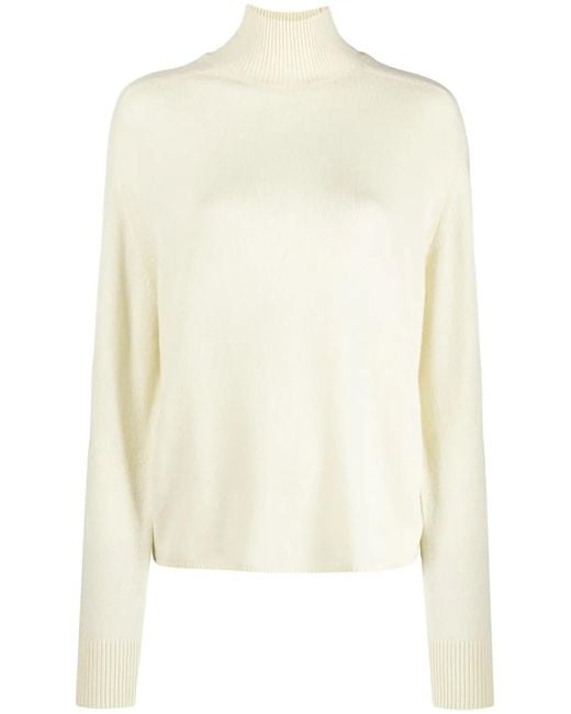 Forte_forte White Cashmere Wool Turtle Neck Sweater Clothing