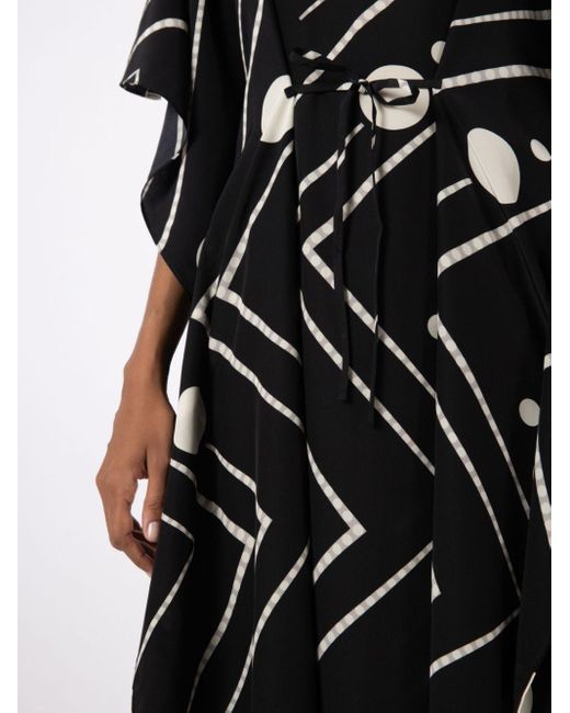 Adriana Degreas Black Deco Geometric-print Kaftan Dress