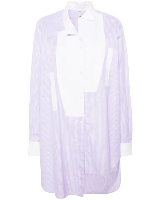 Camisa asimétrica a rayas Loewe de color White