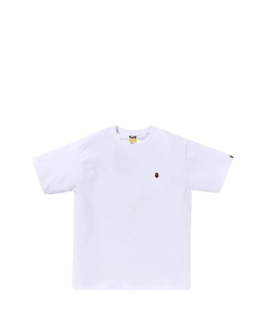A Bathing Ape White T-Shirt One Point À Logo Brodé for men