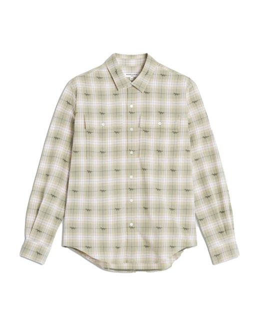 Maison Kitsuné White Checked Shirt for men