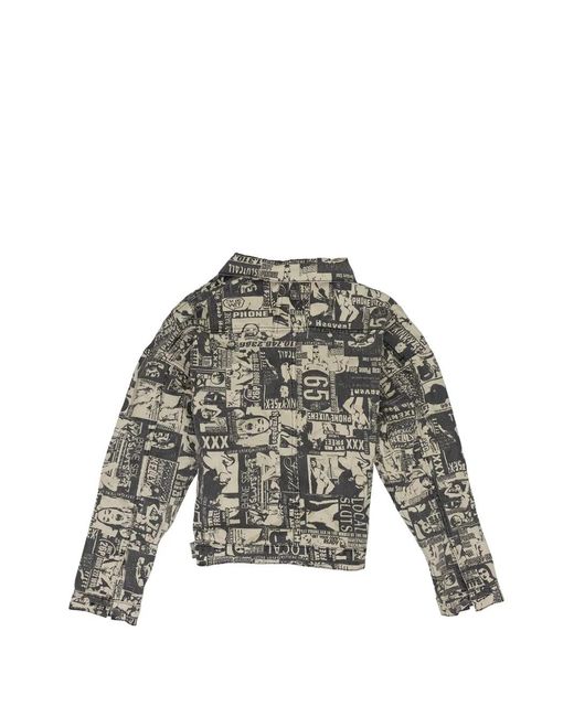 Rhude Natural Graphic-Print Denim Jacket for men