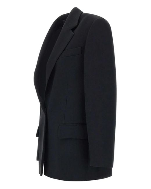 Iceberg Black Notched-Lapels Single-Button Blazer