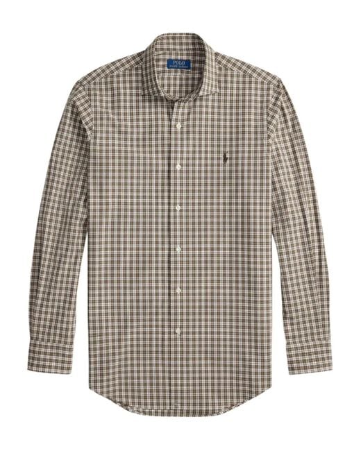 Polo Ralph Lauren Gray Check-Patterned Long-Sleeve Shirt for men