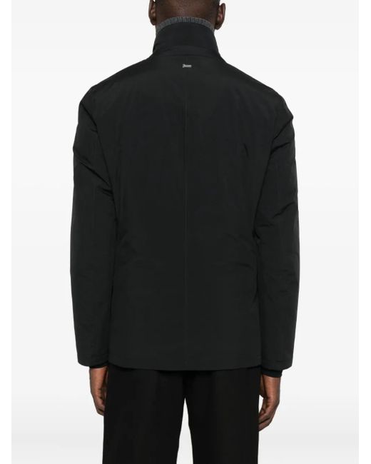 Herno Stehkragen-Jacke mit Knopfverschluss in Black für Herren