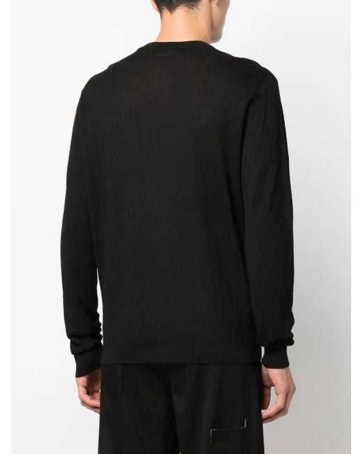 Versace Black La Greca Cotton-Silk Jumper for men