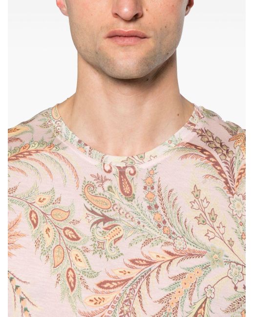 Camiseta con estampado de cachemira Etro de hombre de color Natural