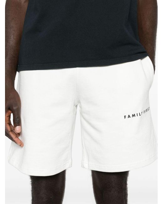 FAMILY FIRST White Logo-print Jersey Bermuda Shorts for men