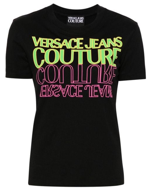 Versace Black Logo-print Cotton T-shirt