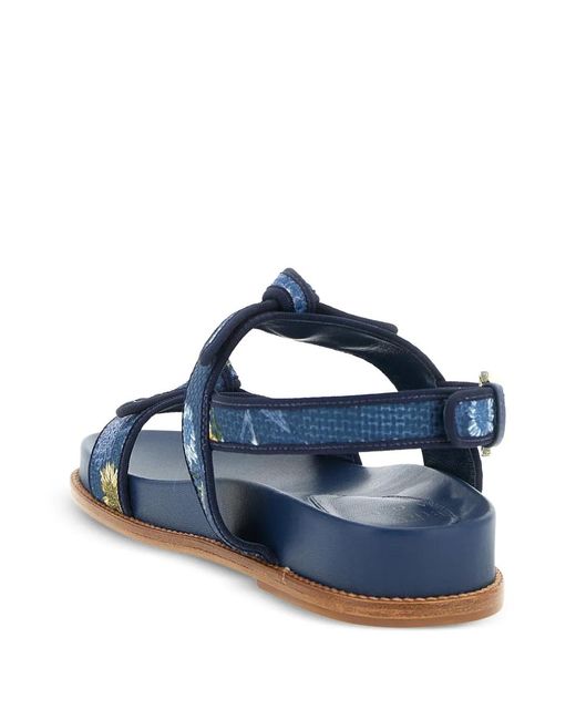 Alexandre Birman Blue X Agua By Agua Bendita Patterned Sandals