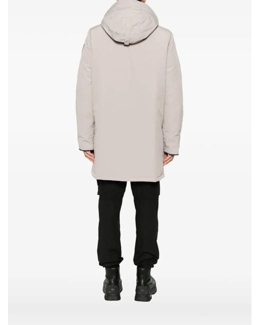 Canada Goose Natural Hooded Logo-Patch Coat for men
