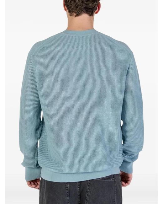 Calvin Klein Blue Waffle-Knit Sweater for men
