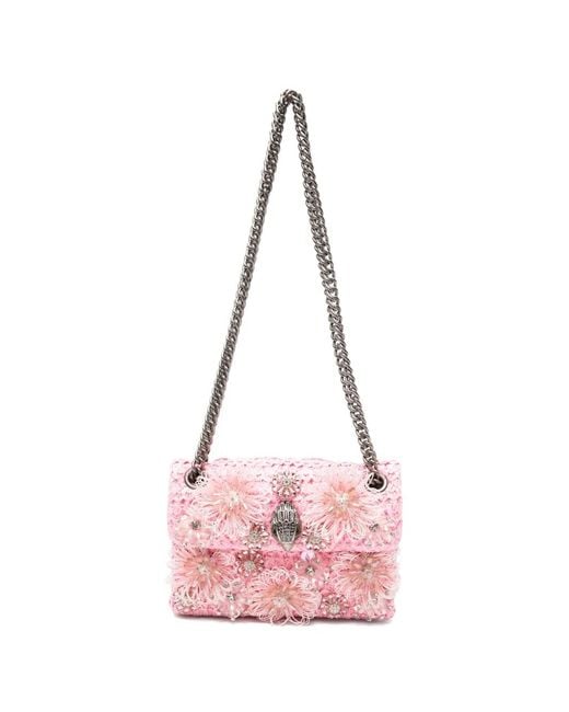 Kurt Geiger Pink Mini Kensington Floral-Appliqué Cross-Body Bag