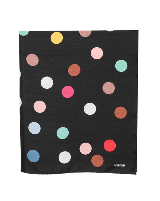 Missoni Black Polka-Dot Zigzag Scarf