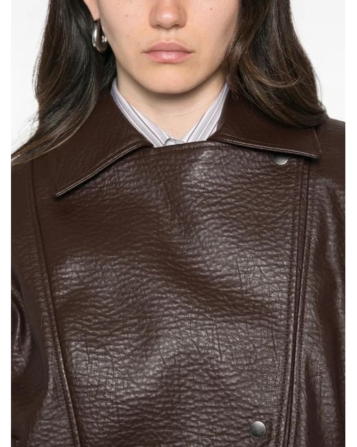 Twinset Brown Textured Press-Stud Jacket
