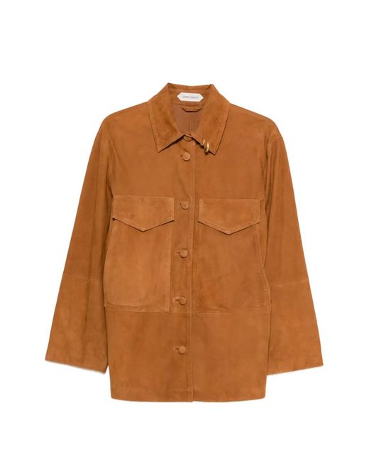 Alberta Ferretti Brown Flap-Pocket Button-Up Shirt