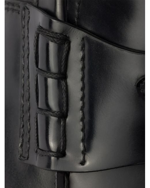 Prada Black Brushed Leather Loafers for men