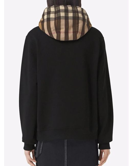 Burberry Black Melodie Relaxed-fit Cotton Hoody
