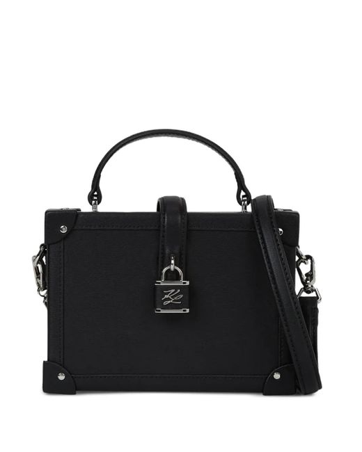 Karl Lagerfeld Black K/Autograph Padlock-Detail Tote Bag
