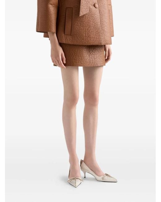 Prada アンティークレザー パンプス Natural