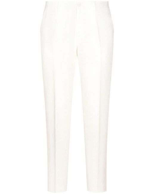 メンズ Dolce & Gabbana Continuative リネンテーラードパンツ White