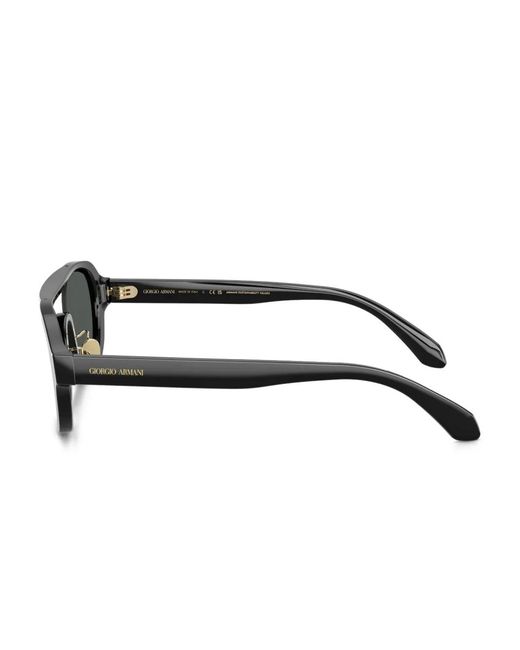 Giorgio Armani Black Round-Frame Sunglasses for men