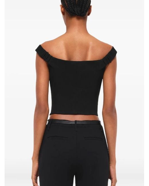 Jonathan Simkhai Black Emri Off-Shoulder Top