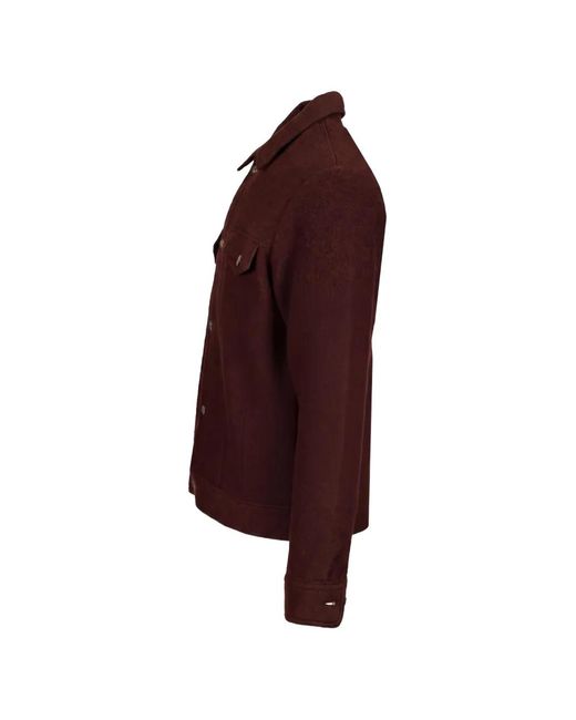 Al Duca D'aosta Red Button-Up Flap-Pocket Jacket for men