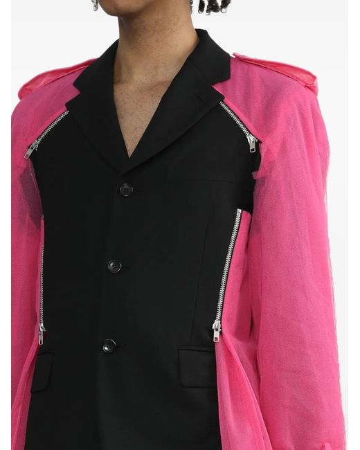 Comme des Garçons Pink Zip-Pocket Coat for men
