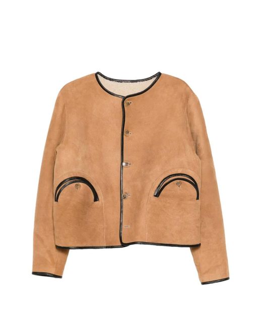 Blazé Milano Natural Button-Fastening Shearling Jacket