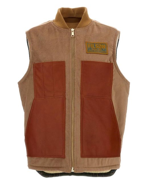 Junya Watanabe Brown Logo-Patch Gilet for men