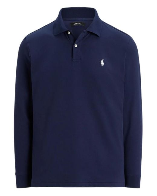 Ralph Lauren Blue Long-Sleeve Polo Shirt for men