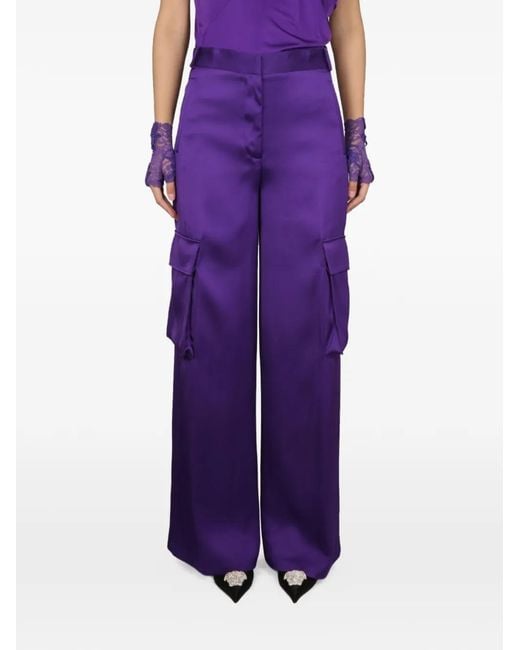 Versace Purple Duchesse Cargo Trousers