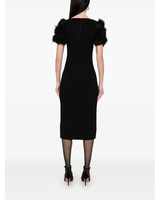 Givenchy Black Pompom Knitted Midi Dress
