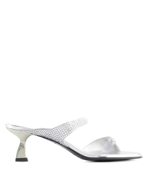 NODALETO White 50Mm Dona Luna Heeled Sandals