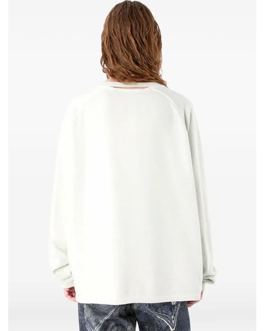 CAMPERLAB White Crew-Neck Cutout Sweatshirt