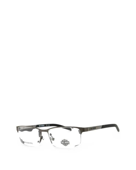 Harley Davidson White Rectangle-Frame Glasses for men