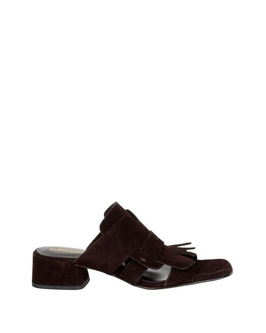 Luca Grossi Brown Fringed Suede Sandals