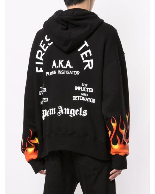 flame print hoodie