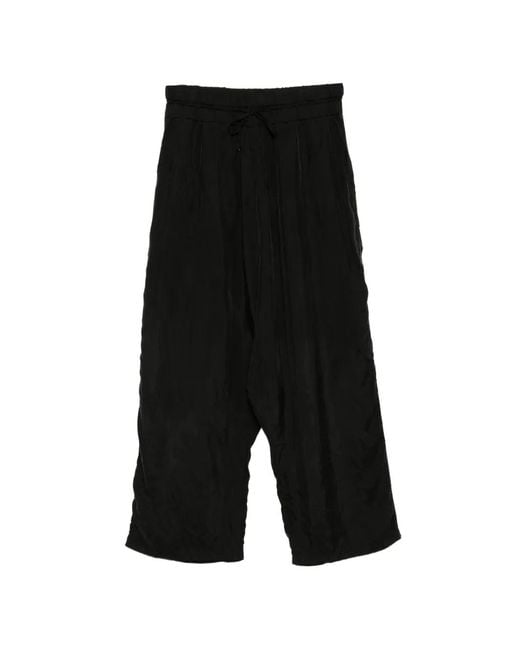 Rundholz Black Drawstring-Waist Gathered Trousers