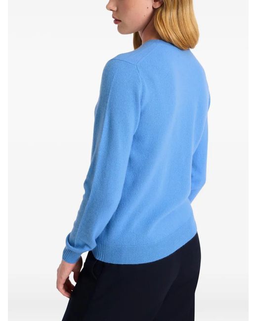 Pringle of Scotland Blue Crew-Neck Cashmere Sweater