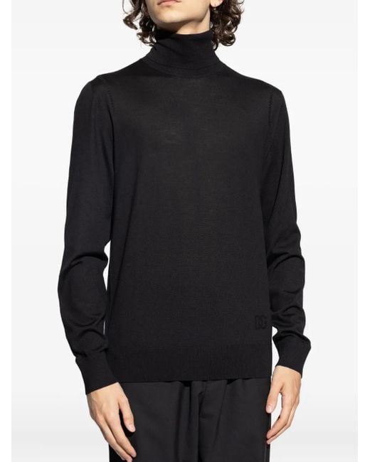Dolce & Gabbana Black High Neck Pullover for men