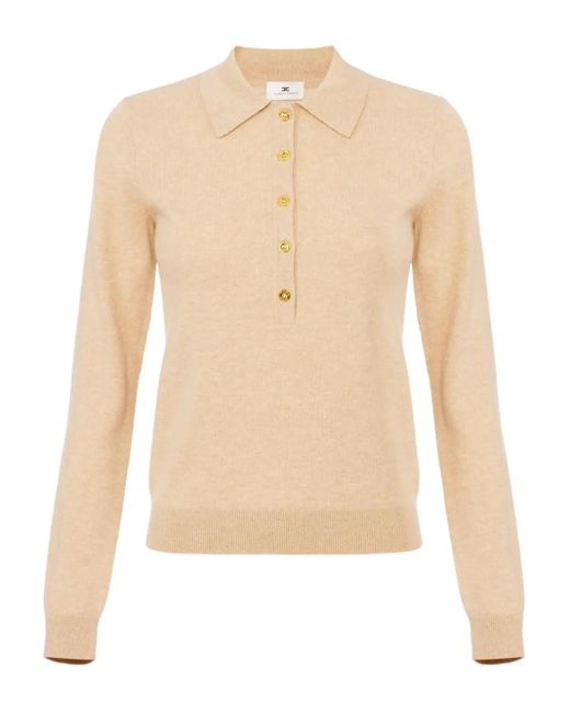 Elisabetta Franchi Natural Sequin Midi Skirt