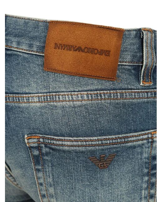 Emporio Armani Blue Straight-Leg Five-Pocket Jeans for men
