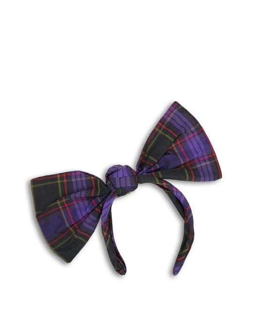 Red(v) Blue Plaid Bow Headband