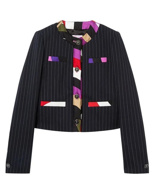 Emilio Pucci Black Iride-Print Jacket