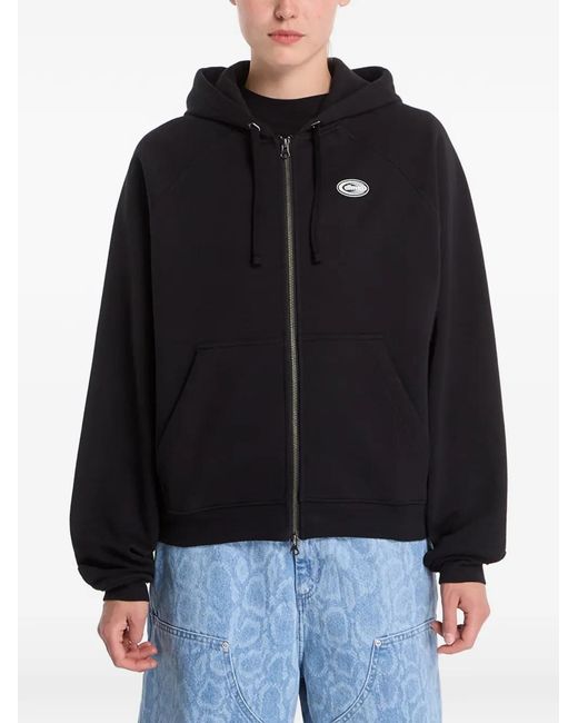 Dime Black Marathon Logo-Patch Hoodie