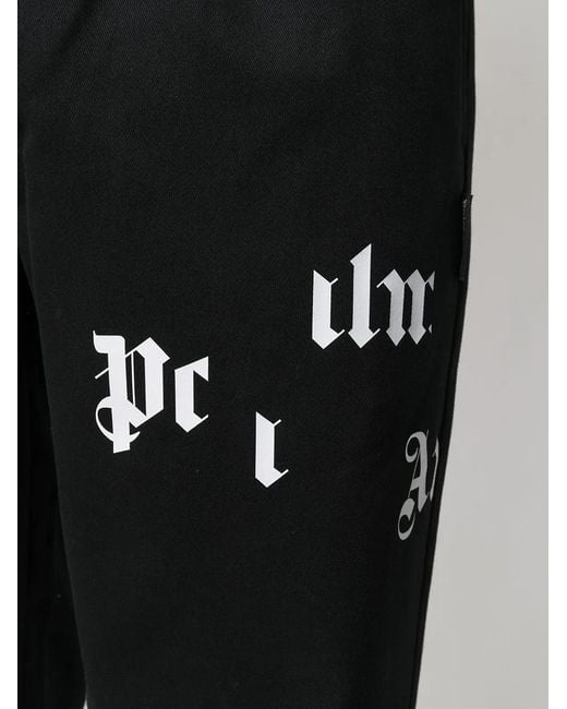 Palm Angels Black Broken Logo Chinos for men